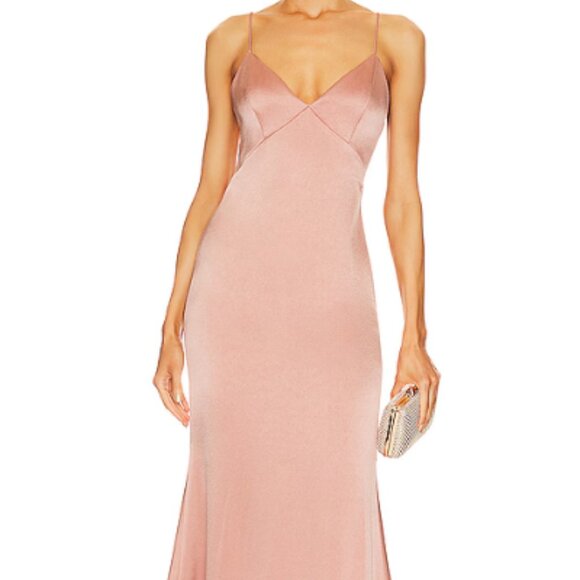 Alice + Olivia Dresses & Skirts - ALICE + OLIVIA Julietta V-Neck Blush Pink Slip Maxi Dress Burnt Rose Pink Size 0